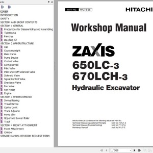 Hitachi ZX650LC-3 ZX670LCH-3 Workshop Manual W1J7-E-00