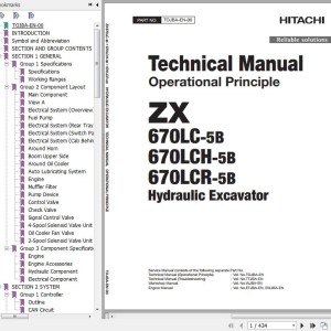 Hitachi ZX670LC-5B ZX670LCH-5B ZX670LCR-5B Technical Manual Operational Principle TOJBA-EN-00