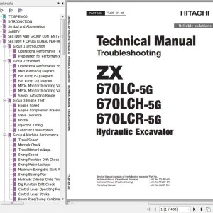 Hitachi ZX670LC-5G ZX670LCH-5G ZX670LCR-5G Technical Manual Troubleshooting TTJBF-EN-00