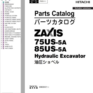 Hitachi ZX75US-5A ZX85US-5A Parts Catalog PDED-1-1