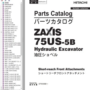 Hitachi ZX75US-5B Parts Catalog PDEPA0-SR1-2