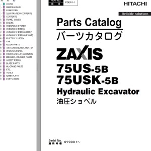 Hitachi ZX75US-5B ZX75USK-5B Parts Catalog PDEP-1-1