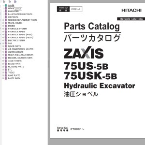 Hitachi ZX75US-5B ZX75USK-5B Parts Catalog PDEP-1-2