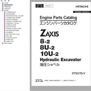 Hitachi ZX8-2 ZX8U-2 ZX10U-2 Engine Parts Catalog P1MR-EG1-1