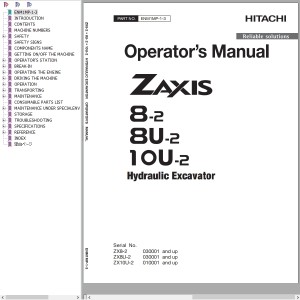 Hitachi ZX8-2 ZX8U-2 ZX10U-2 Operator’s Manual ENM1MP-1-3