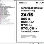 Hitachi ZX850-3 To ZX870LCH-3 Technical Manual Troubleshooting TT1JB-E-00