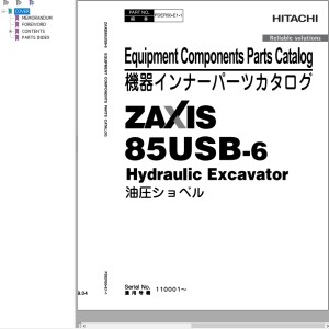 Hitachi ZX85USB-6 Parts Catalog PDER50-E1-1
