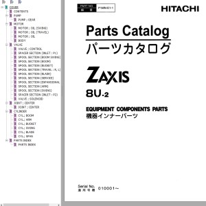 Hitachi ZX8U-2 Parts Catalog P1MN-E1-1