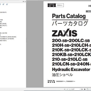 Hitachi ZX210LC-5B ZX210LC-5N Spare Parts Catalog PDF EN JP