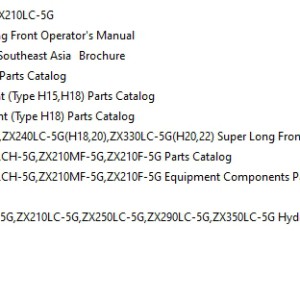 Hitachi ZX210LC-5G Operator's Manual, Parts Catalog