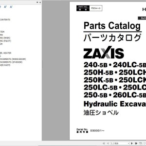Hitachi ZX250LC-5B ZX250LC-5N Spare Parts Catalog PDF EN JP