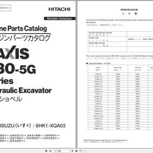 Hitachi ZX330-5G ZX330LC-5G ZX350H-5G Parts Catalog PDF