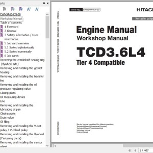 Deutz TCD3.6L4 Tier 4 Compatible Workshop Manual EWNSA60-EN-00