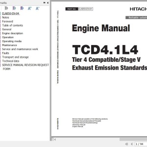 Deutz TCD4.1L4 Tier 4 Compatible Stage V Engine Manual ELAB50-EN-04