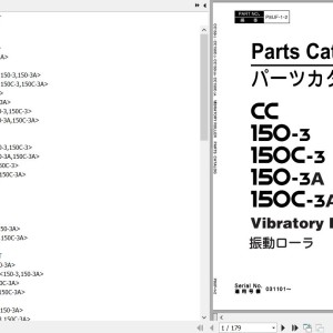 Hitachi CC150-3 CC150C-3 CC150-3A CC150C-3A Parts Catalog P8UF-1-2