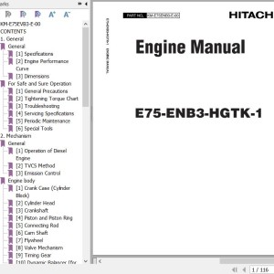 Hitachi E75-ENB3-HGTK-1 Engine Manual KM-E75ENB3-E-00