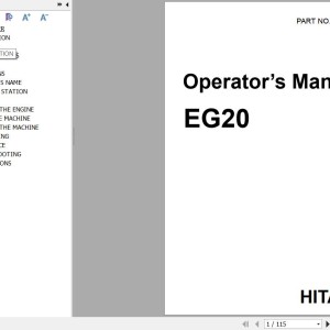 Hitachi EG20 Operator's Manual EM81B-2-1