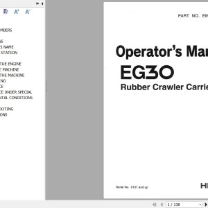 Hitachi EG30 Operator's Manual EM81J-EN1-1
