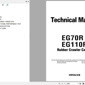 Hitachi EG70R EG110R Technical Manual T81SE-00
