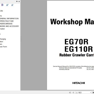 Hitachi EG70R EG110R Workshop Manual W81SE-00