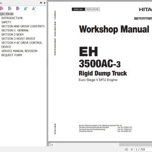 Hitachi EH3500AC-3 Euro Stage V MTU Engine Workshop Manual WQEC-EN-00