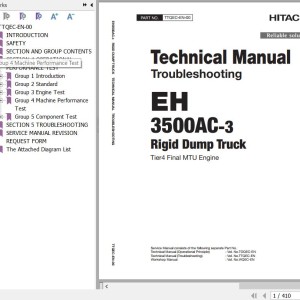 Hitachi EH3500AC-3 Tier 4 Final MTU Engine Technical Manual Troubleshooting TTQEC-EN-00