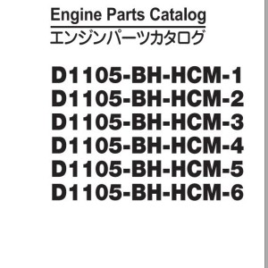 Hitachi EX12-2 to EX20UR-2 Kubota D1105-BH-HCM Series Engine Parts Catalog P1A4-EG1-1