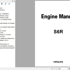 Hitachi EX1200-5 EX1200-5C Mitsubishi S6R Engine Manual KM-926E-03