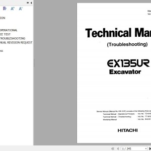Hitachi EX135UR Technical Manual Troubleshooting TT191E-00