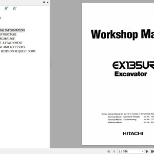 Hitachi EX135UR Workshop Manual W191E-00