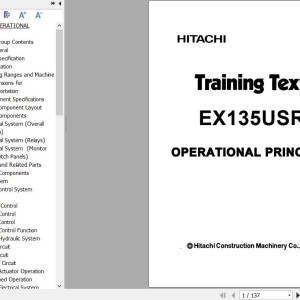Hitachi EX135URS Training Text Operational Principle TTLA-388-EX