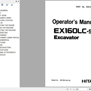 Hitachi EX160LC-5 Operator's Manual EM13K-NA2-1