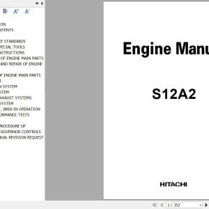 Hitachi EX1900-5 Mitsubishi S12A2 Engine Manual KM-927E-04