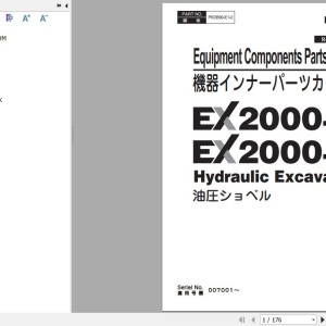 Hitachi EX2000-7 2000-7B Equipment Components Parts Catalog PKDB90-E1-2