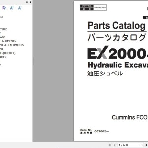 Hitachi EX2000-7 Cummins FCO Parts Catalog PKDA90-1-2