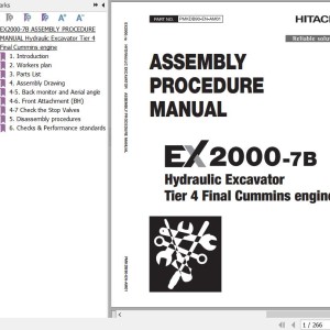 Hitachi EX2000-7B Cummins T4F Assembly Procedure Manual PMKDB90-EN-AM01