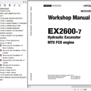 Hitachi EX2600-7 MTU FCO Workshop Manual WKEB91-EN-00