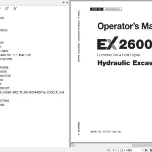 Hitachi EX2600-7B Cummins Tier 4 Final Operator’s Manual