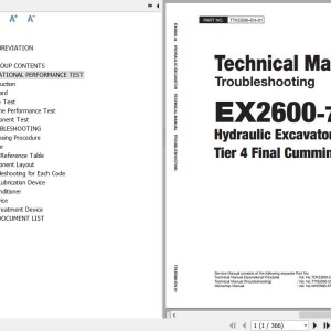 Hitachi EX2600-7B Cummins Tier 4 Final Technical Manual Operational Principle TTKEB90-EN-01