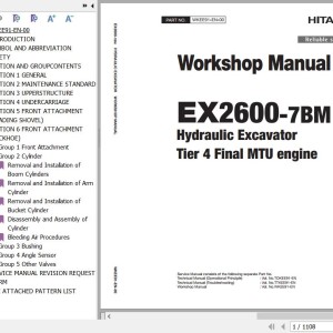 Hitachi EX2600-7BM MTU FT4 Workshop Manual WKEE91-EN-00