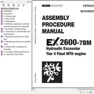 Hitachi EX2600-7BM Tier 4 Final MTU Assembly Procedure Manual PMKEE91-EN-AM01