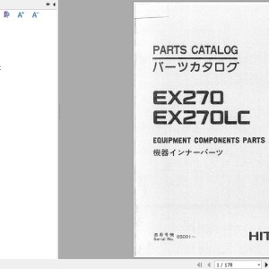 Hitachi EX270 EX270LC Parts Catalog