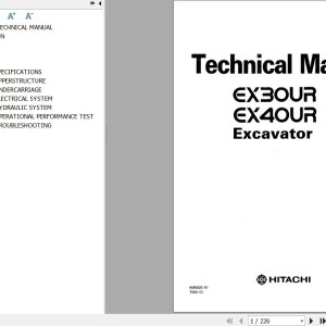 Hitachi EX30UR EX40UR Technical Manual T582-01