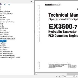 Hitachi EX3600-7 Cummins FCO Technical Manual Operational Principle TOKFA90-EN-00