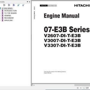 Hitachi LX50-7 LX60-7 Kubota V3300DI-E2B V3300DI-T-E2B Engine Manual KM-07E3B-E-00