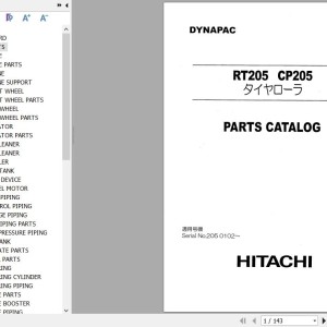 Hitachi RT205 CP205 Parts Catalog P8GL-D1-2