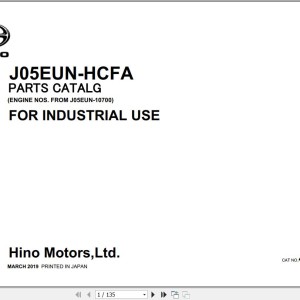 Hitachi SCX550-3C5 Hino J05E-UN-HCFA Engine Parts Catalog 4111-0-1