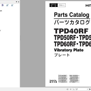 Hitachi TPD40RF 50RF 50RH 60RF 60RH Parts Catalog PTHC-1-1