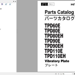 Hitachi TPD60E 80E 80EH 90E 90EH 110E 110EH Parts Catalog PTHE-1-1