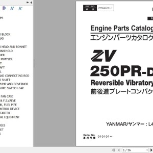 Hitachi ZV250PR-D Yanmar L48N6-VH Engine Parts Catalog PTTA90-EG1-1